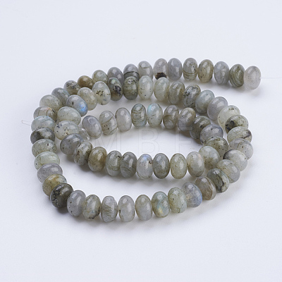 Natural Labradorite Beads Strands G-P354-01-8x5mm-1