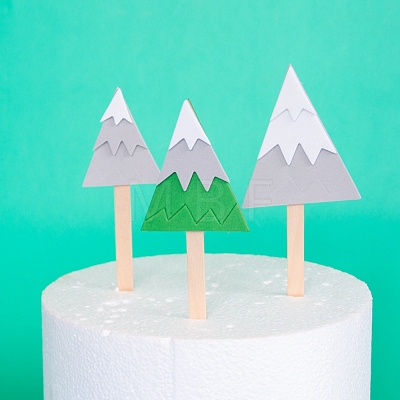 Paper Christmas Trees Cake Insert Card Decoration DIY-H108-30-1