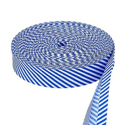 Polyester Stripe Pattern Ribbon OCOR-WH0078-541B-1