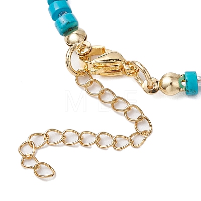 Natural Magnesite Beads Link Bracelets for Women Men BJEW-JB11467-03-1