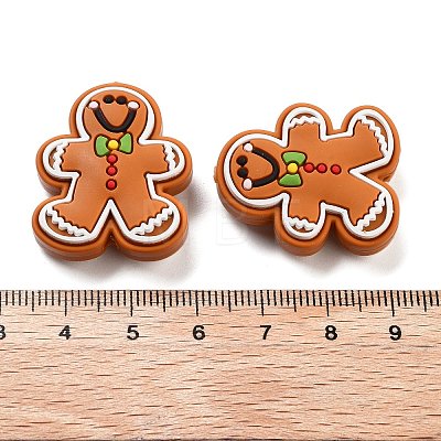 Christmas Gingerbread Man Silicone Beads SIL-U005-01A-1