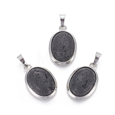 Natural Lava Rock Pendants G-L512-D12-1