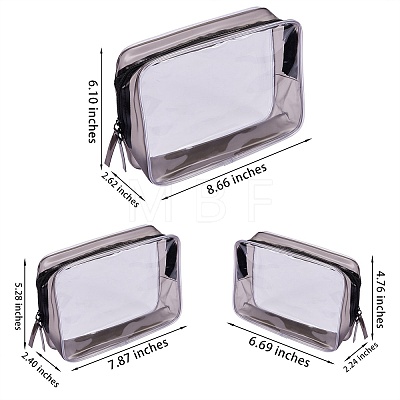 3Pcs 3 Style Portable Plastic Laser Transparent Cosmetic Storage Bags ABAG-SZC0007-07-1