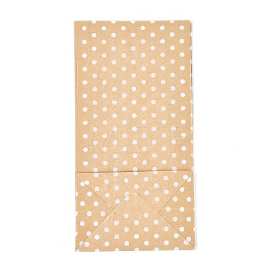 Eco-Friendly Polka Dot Pattern Kraft Paper Bags AJEW-M207-A01-01-1