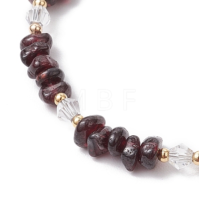 Natural Garnet Chip Beaded Bracelets for Women BJEW-JB11742-05-1
