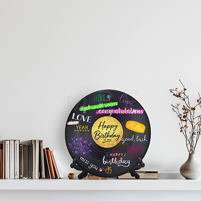 1 Set Plastic Record with Record Rack AJEW-TN0001-05-1