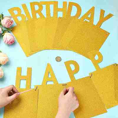 Paper Glitter Happy Birthday Photo Hanging Banner DIY-FZC0002-04C-1