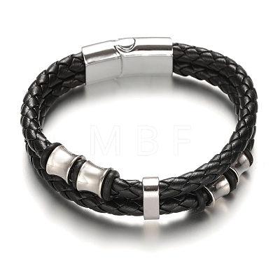 Imitation Leather Double Layer Multi-strand Bracelets PW-WG33153-02-1