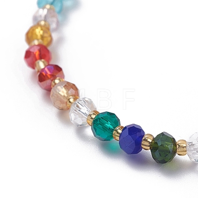 Electroplate Faceted Abacus Glass Beads Jewelry Sets SJEW-JS01066-1