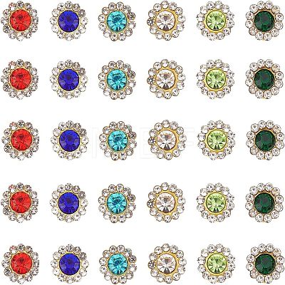 600Pcs 6 Colors Sew on Rhinestone RGLA-FH0001-02-1