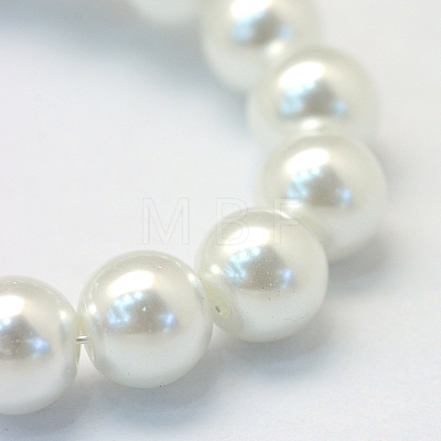 Baking Painted Pearlized Glass Pearl Round Bead Strands X-HY-Q330-8mm-01-1