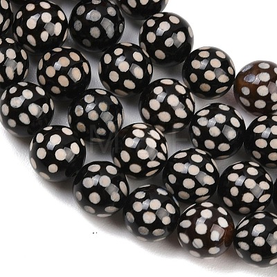 Tibetan Style dZi Beads Strands G-G328-A02-10mm-1