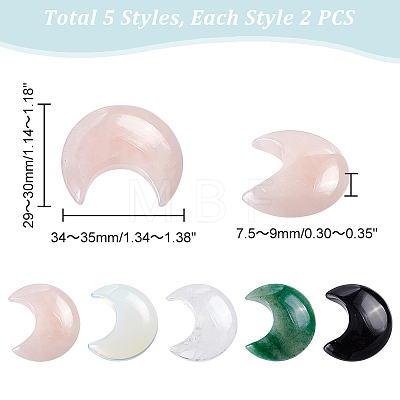 10Pcs 5 Styles Natural & Synthetic Mixed Gemstone Cabochons G-HY0001-05-1