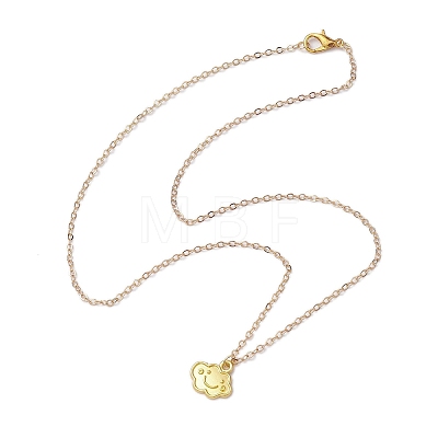 Cloud Face Alloy with Brass Pendant Necklaces NJEW-JN04907-1