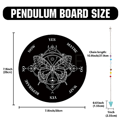 1Pc Chakra Gemstones Dowsing Pendulum Pendants FIND-CN0001-15L-1