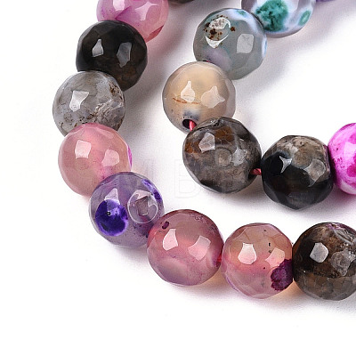 Dyed & Heated Natural Fire Crackle Agate Beads Strands G-N359-01A-01-1
