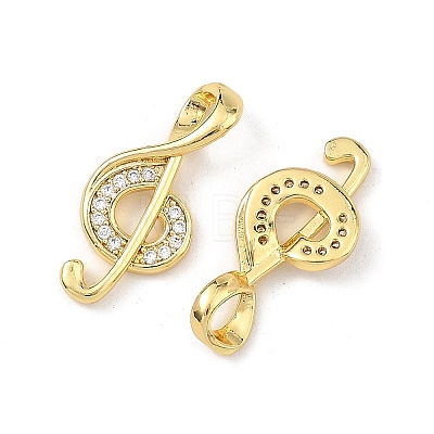 Brass Micro Pave Clear Cubic Zirconia Pendants CU-L277-02G-1