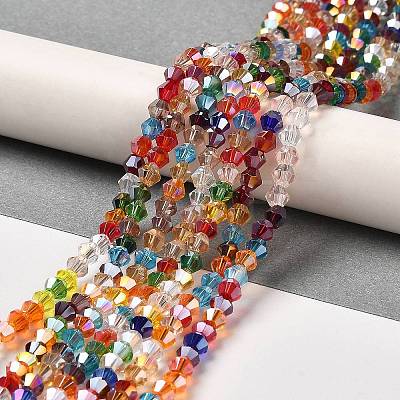 Transparent Electroplate Glass Beads Strands GLAA-F029-2mm-A29-1