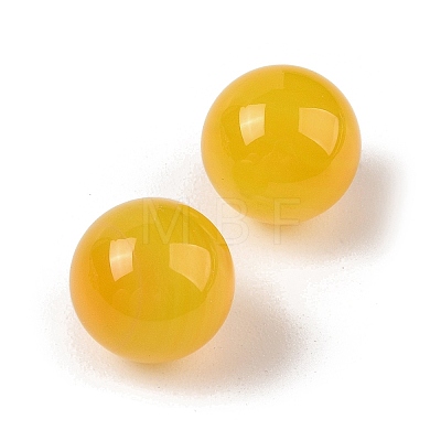 Natural Yellow Agate No Hole Sphere Beads G-K353-04B-28-1