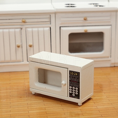 Miniature Wood Microwave Oven Display Decorations MIMO-PW0001-071-1
