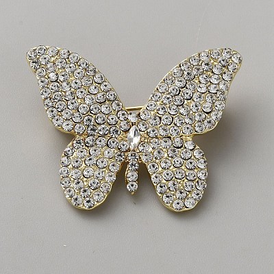 Butterfly Alloy Brooches for Backpack Clothes JEWB-WH0051-002LG-1