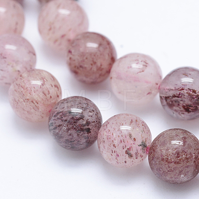 Natural Strawberry Quartz Beads Strands G-J373-16-10mm-1