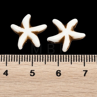 Ocean Theme Spray Painted Opaque Acrylic Beads ACRP-F003-02H-1