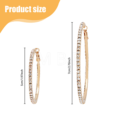 6 Pairs 6 Style Crystal Rhinestone Big Hoop Earrings EJEW-FI0001-35-1