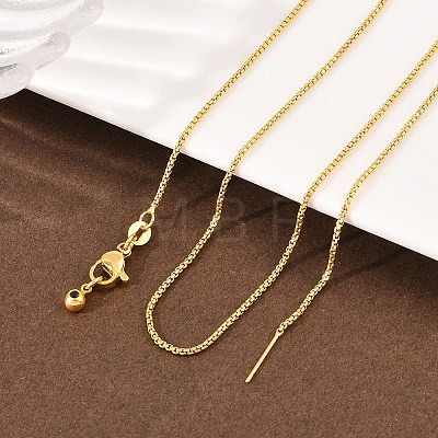 1MM Brass Box Chain Adjustable Slider Necklaces KK-H533-10A-G-1