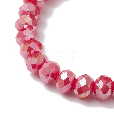Glass Faceted Rondelle Beaded Stretch Bracelets for Women BJEW-MZ00065-04-1