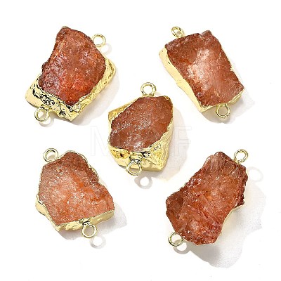 Raw Rough Natural Dyed Quartz Crystal Links Connector Charms G-K189-04LG-08-1