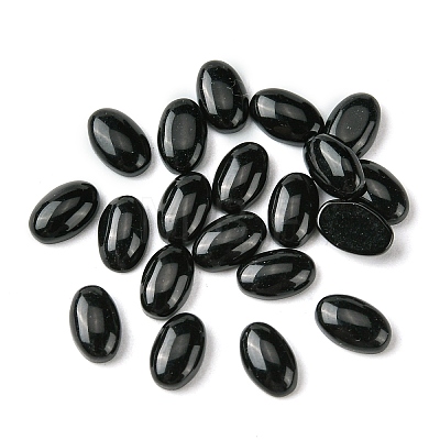 Synthetic Black Stone Cabochons G-A094-01A-38-1