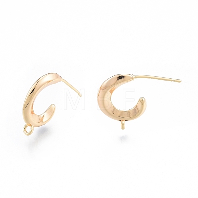 Brass Stud Earring Finding KK-F841-14G-1