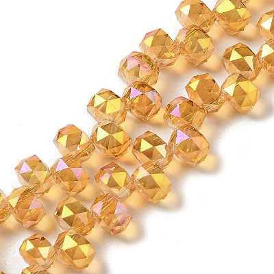 Full Rainbow Plated Electroplate Beads Strands EGLA-H104-09A-FR02-1