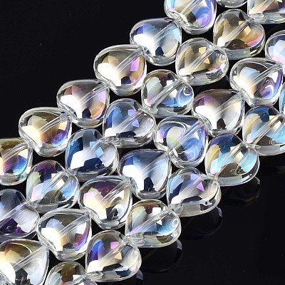 Electroplate Glass Beads Strands X-EGLA-S188-14-B03-1