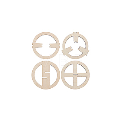 2 Sets Plywood Candle Wick Holders AJEW-BC0007-87B-1