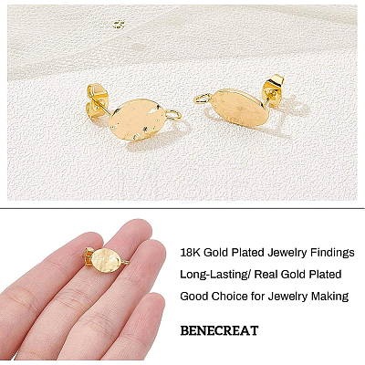 Brass Stud Earring Findings KK-BC0006-63G-1