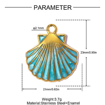 304 Stainless Steel Enamel Pendants STAS-OY015-32G-02-1