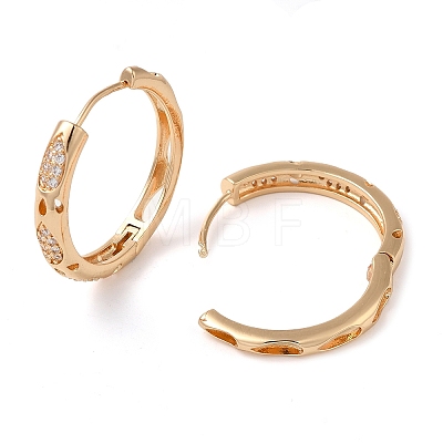 Brass Micro Pave Cubic Zirconia Hoop Earrings for Women EJEW-M238-27KCG-1