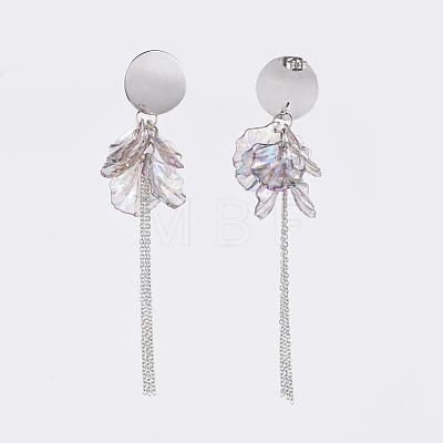 Transparent Acrylic Dangle Earring X-EJEW-JE03610-06-1