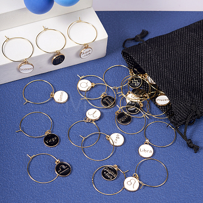 24Pcs 24 Style Alloy Enamel Wine Glass Charms AJEW-TAC00005-1