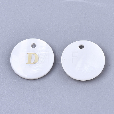 Natural White Shell Mother of Pearl Shell Charms SSHEL-N036-053D-1
