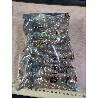 Transparent Electroplate Glass Beads Strands GLAA-T029-14-1