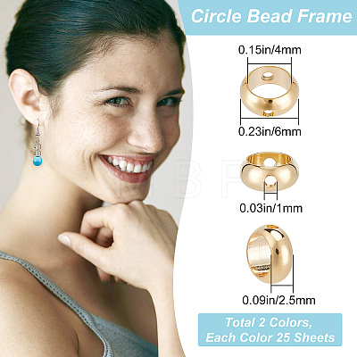 52Pcs 2 Colors Brass Beads Frames KK-CN0001-73-1