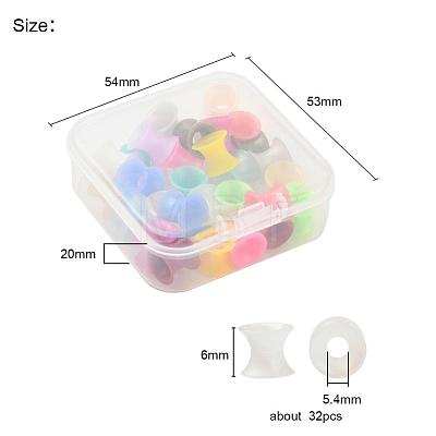 32Pcs 16 Colors Silicone Thin Ear Gauges Flesh Tunnels Plugs FIND-YW0001-16A-1