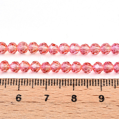 Baking Paint Transparent Glass Beads Strands DGLA-A035-T4mm-A01-1