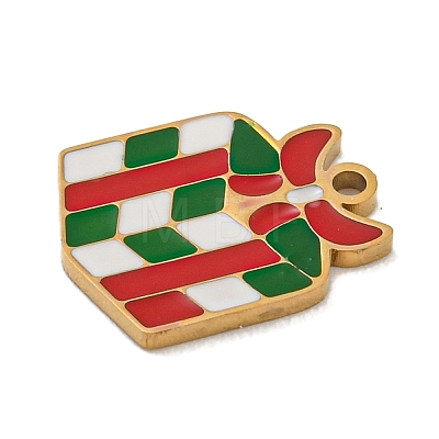 Christmas Theme 304 Stainless Steel Enamel Charms STAS-Z093-02D-1
