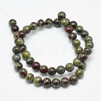 Natural Dragon Blood Beads Strands G-N0224-01-6mm-1