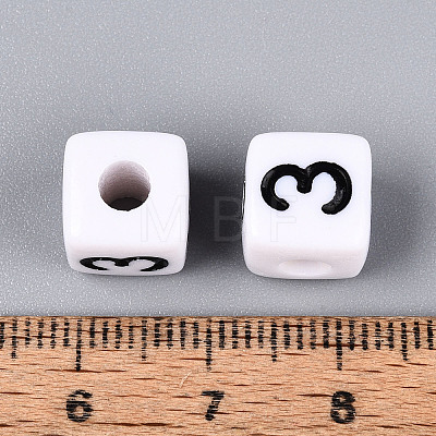 Opaque Acrylic European Large Hole Beads SACR-N020-01B-04-1