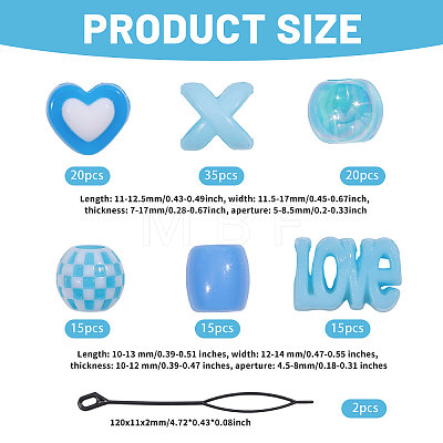 2Bags 2 Styles Resin Hair Beads for Hair Braiding Tool DIY-CA0008-38A-1
